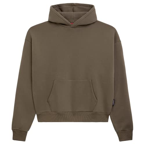 Prohibited Blanks einfarbiger Basic Oversized Hoodie | Premium Herren & Damen Kapuzenpullover (Unisex) | Schwerer Stoff mit 360 GSM | Made in Turkey (Mokka L) von Prohibited Blanks