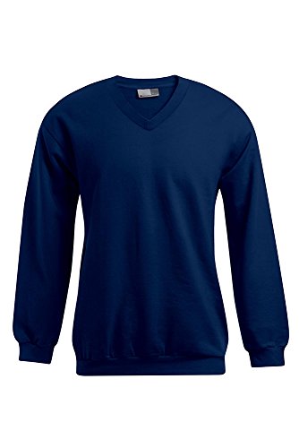 Premium V-Ausschnitt Sweatshirt Plus Size Herren, Marineblau, XXXL von Promodoro