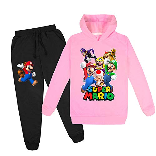 Proxiceen Joggingbekleidung für Kinder,Cartoon Pullover Hoodies+Jogginghose,Mädchen Jungen Kapuzen-Sweatshirt-Set 3-14 Jahre (01,140) von Proxiceen