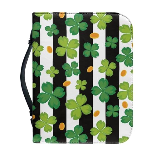 Psaytomey Bibelhüllen für Damen und Herren, St. Patrick's Day, gestreift, PU-Leder, Bibelhülle mit Griff, Lesezeichen-Schutz, für Gebets- und Lernartikel, Kirchen-Organizer-Etui Psaytomey Bibelhüllen für Damen und Herren, St. Patrick's Day, gestreift, PU-Leder, Bibelhülle mit Griff, Lesezeichen-Schutz, für Gebets- und Lernartikel, Kirchen-Organizer-Etui von Psaytomey