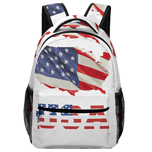 Mode Reiserucksack Wanderrucksack Damen Teenager Lässiger Rucksack Leichter Schulranzen Mädchen Amerikanische Flagge Landspace von Pt'amour