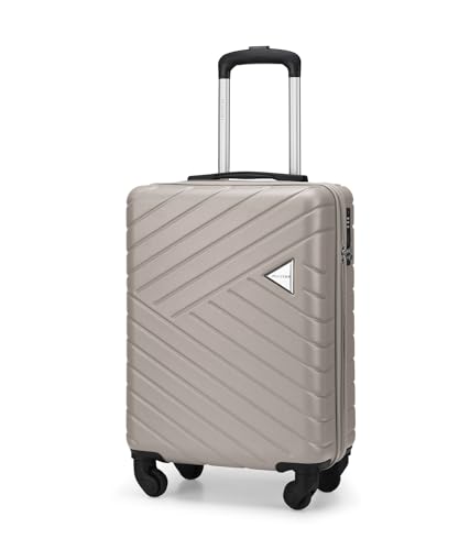 Puccini Koffer Reisekoffer Hartschalen Trolly Beautycase Malaga (Champagne (6C), Kabinenkoffer) von PUCCINI