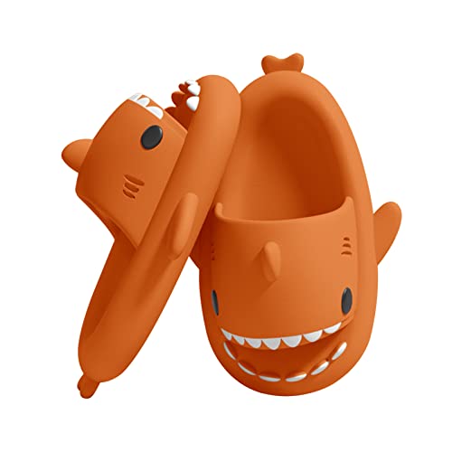 Puimentiua Damen Hai Hausschuhe Schlappen,Shark Slippers Slides,Herren Sharky Schuhe Latschen,Lustig Haifisch Badelatschen | 11- Orange,36-37 EU von Puimentiua