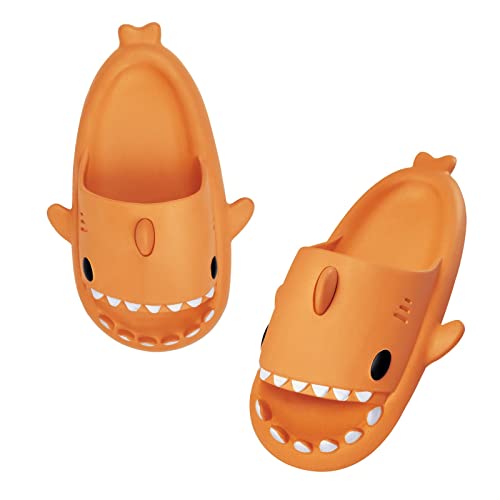 Puimentiua Damen Hai Hausschuhe,Shark Slides Slippers,Sharkis Schuhe,Haifisch Schlappen, Fisch Badelatschen(15- Orange,38-39 EU) von Puimentiua