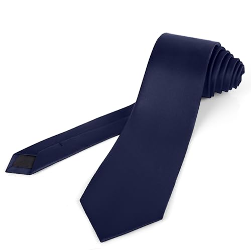 Puistr XL Herren-Krawatte, extra lang, einfarbig, 8,5 cm, große und hohe Krawatte für Herren, inklusive Geschenkbox, Marineblau, Medium Puistr XL Herren-Krawatte, extra lang, einfarbig, 8,5 cm, große und hohe Krawatte für Herren, inklusive Geschenkbox, Marineblau, Medium von Puistr