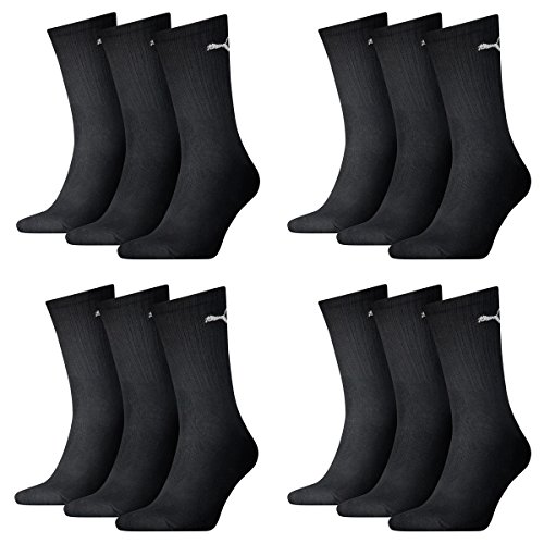 PUMA 12 Paar Sportsocken Tennis Socken Gr. 35-49 Unisex für sie und ihn, Farbe:200 - black, Socken & Strümpfe:35-38 von PUMA