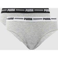 Puma Brazilian mit Stretch-Anteil im 2er-Pack in Mittelgrau, Größe L von Puma