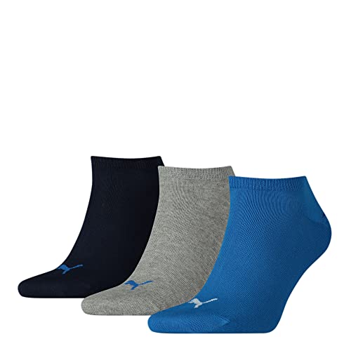 Puma PUMA UNISEX SNEAKER PLAIN 3P, Unisex Erwachsene Socken, 3er Pack, Grau (Blue/Grey Mélange 277), 35/38 (Herstellergröße: 035) von PUMA