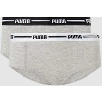 Puma Panty mit Stretch-Anteil im 2er-Pack in Mittelgrau Melange, Größe XS von Puma