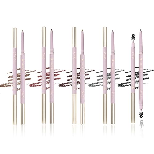 Pure Vie 5 Colors Augenbrauenstift, Professional Makeup Eyebrow Pencil mit ultrafein Einziehbarem Applikator, Zeichnen Sie Ultrafeine Brauenhaare Wasserfest Wischfest, Augen Makeup Unerlässlich von Pure Vie