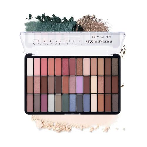 Pure Vie Lidschatten Palette Bunt, 39farben Eyeshadow Palette Nudetöne Glitzer Lidschatten Liedschatenpalete, Matte Glitter Nude Eyeshadow Make-up Sets Glitzer Schminke für Mädchen Frauen(#493) von Pure Vie