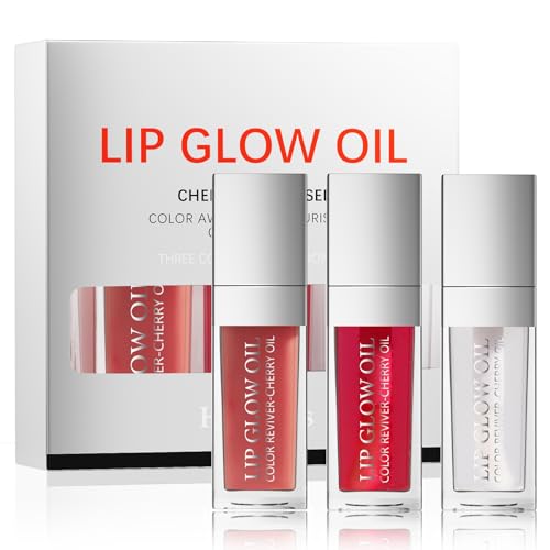 Pure Vie Lip Glow Oil, 6pcs Lippenöl Plumping Lipgloss Lip Tint Lippen Öl Set Transparent Lip Gloss, Langanhaltende Lifter Gloss Lippen Make Up Cosmetic Glitzer Lipgloss für Mädchen Frauen von Pure Vie