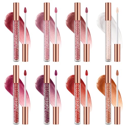 Pure Vie Lipgloss Lippenstift Set 8Colors Lipliner Lip Tint Set Wasserdicht Langlebig Beauty Liquid Lipstick Lip Makeup Cosmetics Hochpigmentiert Schönheits Skosmetik für Frauen Mädchen Geschenk von Pure Vie