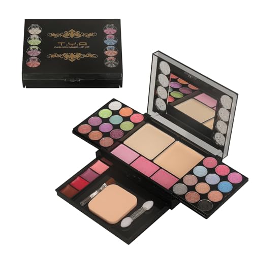 Pure Vie Schminkset Mädchen, Schminkkoffer Damen Schminke Makeup Set Proffesional Kosmetik Kit für Frauen, Lippenstift Lipgloss Glitzer Lidschatten Highlighter Rouge Blush Palette Make-up Geschenk von Pure Vie