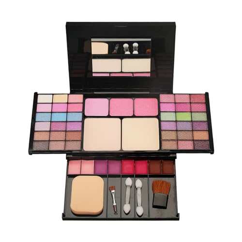 Pure Vie Schminkset Mädchen, Schminkkoffer Damen Schminke Makeup Set Proffesional Kosmetik Kit für Frauen, Lippenstift Lipgloss Glitzer Lidschatten Highlighter Rouge Blush Palette Make-up Geschenk von Pure Vie