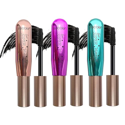 Pure Vie Wimperntusche Wasserfest Schwarz Lange Wimpern, 4PCS 4D Mascara Waterproof Long Thick Lashes Langanhaltende Wischfeste Nicht Verklumpend mit Falsche Wimpern Effekt Make Up für Mädchen Frauen von Pure Vie