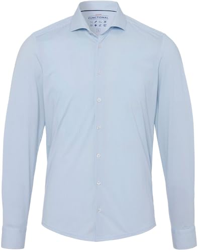 Pure Slim Fit Functional Hemd Langarm Haifischkragen Muster blau Größe 43 von Pure