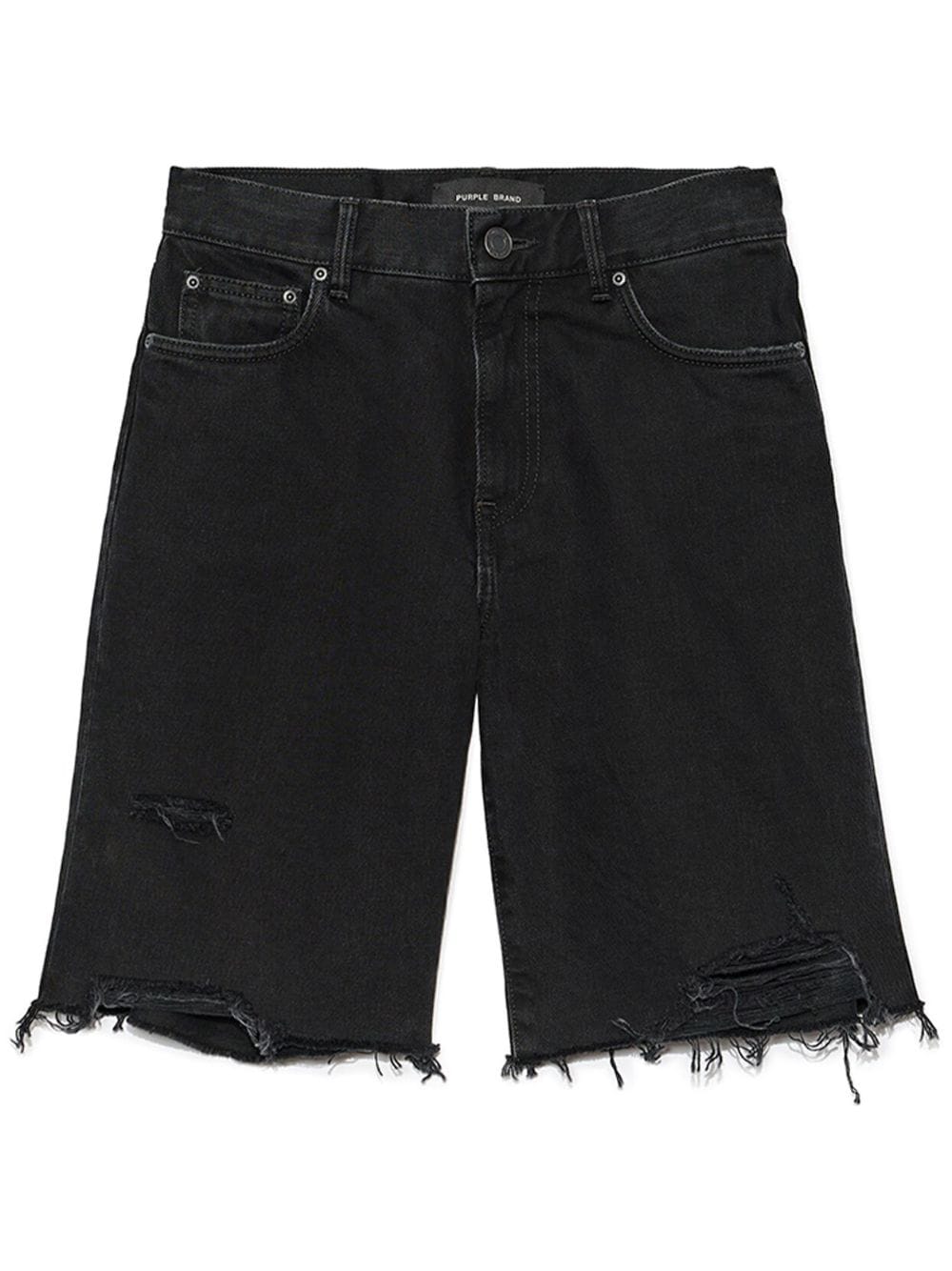 Purple Brand Knielange Jeans-Shorts - Schwarz von Purple Brand