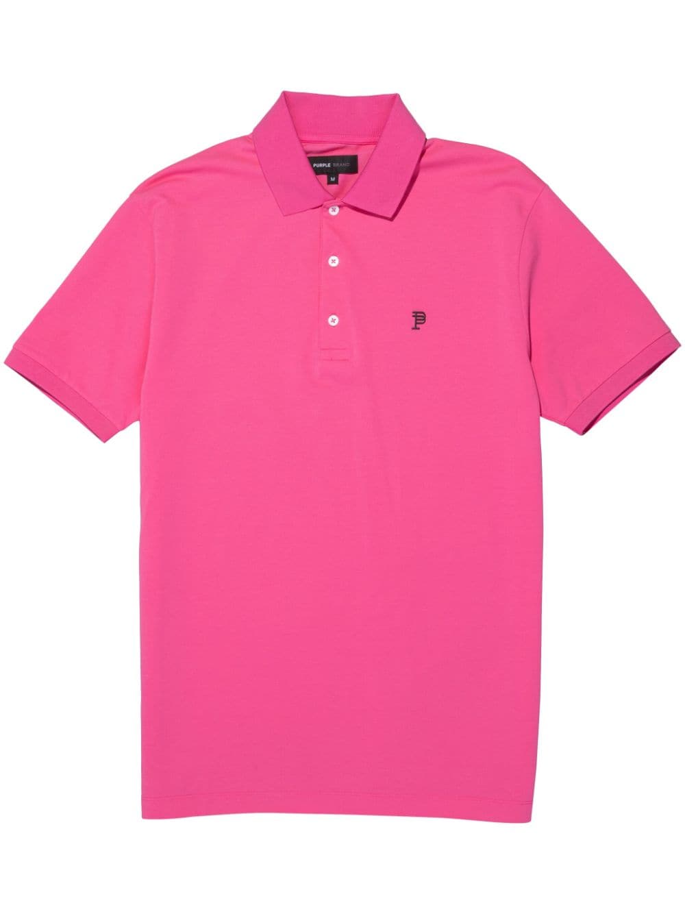 Purple Brand Pikee-Poloshirt mit Logo-Schild - Rosa von Purple Brand