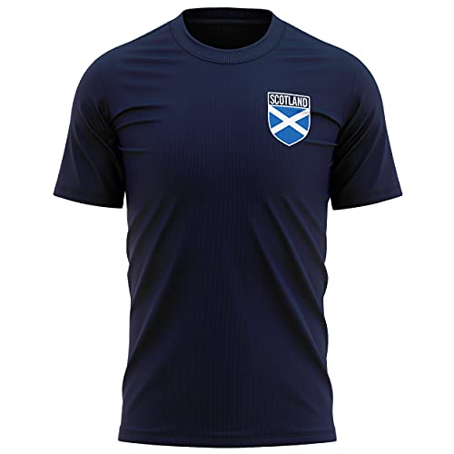 Schottland-Fußball-T-Shirt für Herren, mit Schottland-Flagge, für Fans der europäischen Saison 2021, Marineblau Gr. XL, navy von Purple Print House