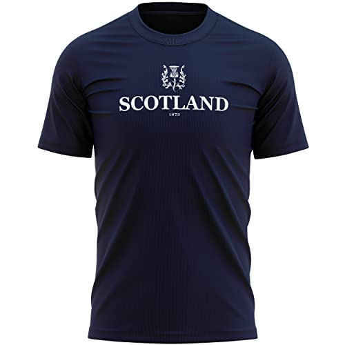 Schottland T-Shirt für Herren, Rugby-Top, Schottische Distel, Nationen-Fans, navy, XXL von Purple Print House