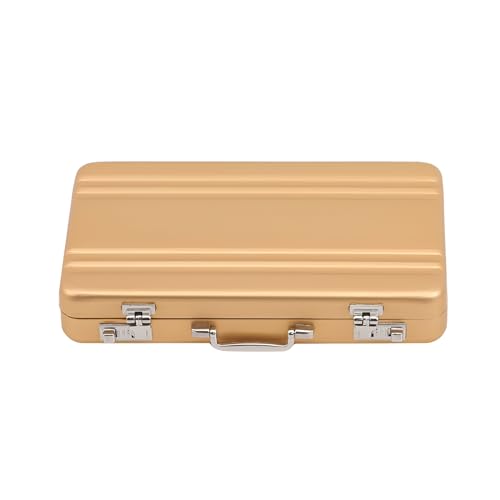 Puskaft Aluminium-Visitenkartenhalter, Mini-Kreditkarten-Organizer, Visitenkartenetui Name Kartenhalter ID-Karten Aufbewahrungsbox für Männer Geschenk (Gold) von Puskaft