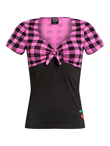 Pussy Deluxe Pink Checkered Damen T-Shirt schwarz/lightpink, Größe:XL von Pussy Deluxe