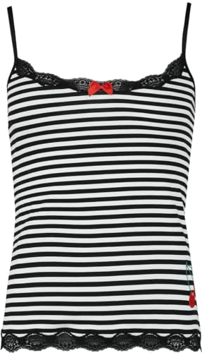 Pussy Deluxe Stripey Classic Top Frauen Top schwarz/weiß XL 90% Baumwolle, 10% Elasthan Rockabilly von Pussy Deluxe