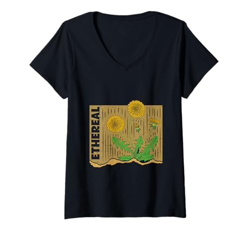 Damen Gärtner LÖWENZAHN Garten PUSTEBLUME Lustig Löwenzahn T-Shirt mit V-Ausschnitt Damen Gärtner LÖWENZAHN Garten PUSTEBLUME Lustig Löwenzahn T-Shirt mit V-Ausschnitt von Pusteblume Geschenk Löwenzahn Shirt Positivität