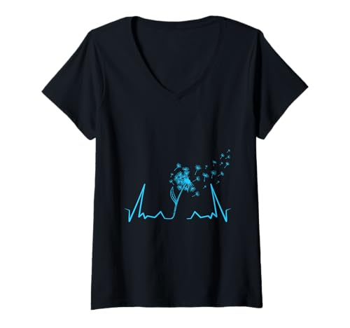 Damen Gärtner LÖWENZAHN HERZKLOPFEN Postivität Lustig Pusteblume T-Shirt mit V-Ausschnitt Damen Gärtner LÖWENZAHN HERZKLOPFEN Postivität Lustig Pusteblume T-Shirt mit V-Ausschnitt von Pusteblume Geschenk Löwenzahn Shirt Positivität