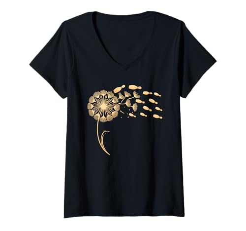 Damen Gärtner Positivität LÖWENZAHN Lustiges Pusteblume T-Shirt mit V-Ausschnitt Damen Gärtner Positivität LÖWENZAHN Lustiges Pusteblume T-Shirt mit V-Ausschnitt von Pusteblume Geschenk Löwenzahn Shirt Positivität