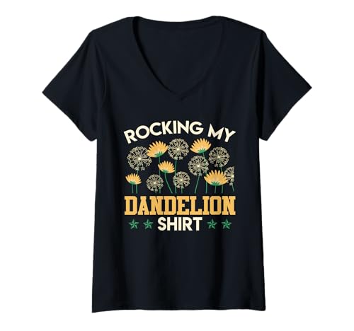 Damen Gärtner ROCKING MY DANDELION SHIRT Löwenzahn Pusteblume T-Shirt mit V-Ausschnitt Damen Gärtner ROCKING MY DANDELION SHIRT Löwenzahn Pusteblume T-Shirt mit V-Ausschnitt von Pusteblume Geschenk Löwenzahn Shirt Positivität