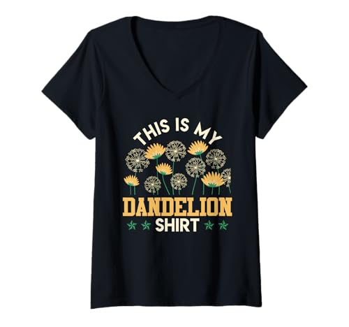 Damen Gärtner THIS IS MY DANDELION SHIRT Löwenzahn Pusteblume T-Shirt mit V-Ausschnitt Damen Gärtner THIS IS MY DANDELION SHIRT Löwenzahn Pusteblume T-Shirt mit V-Ausschnitt von Pusteblume Geschenk Löwenzahn Shirt Positivität