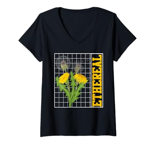 Damen Löwenzahn Fanartikel ETHEREAL Gärtner Lustiges Pusteblumen T-Shirt mit V-Ausschnitt Damen Löwenzahn Fanartikel ETHEREAL Gärtner Lustiges Pusteblumen T-Shirt mit V-Ausschnitt von Pusteblume Geschenk Löwenzahn Shirt Positivität