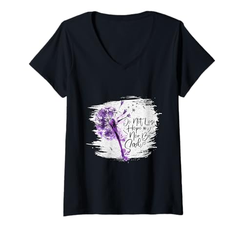 Damen Positivität DO NOT LOOSE HOPE NOR BE SAD Lustiges Pusteblume T-Shirt mit V-Ausschnitt Damen Positivität DO NOT LOOSE HOPE NOR BE SAD Lustiges Pusteblume T-Shirt mit V-Ausschnitt von Pusteblume Geschenk Löwenzahn Shirt Positivität