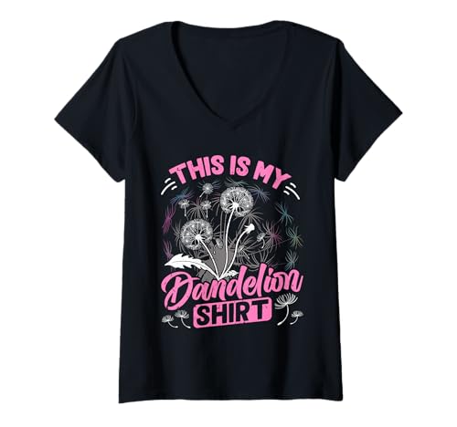 Damen Positivität THIS IS MY DANDELION SHIRT Gärtner Pusteblume T-Shirt mit V-Ausschnitt Damen Positivität THIS IS MY DANDELION SHIRT Gärtner Pusteblume T-Shirt mit V-Ausschnitt von Pusteblume Geschenk Löwenzahn Shirt Positivität