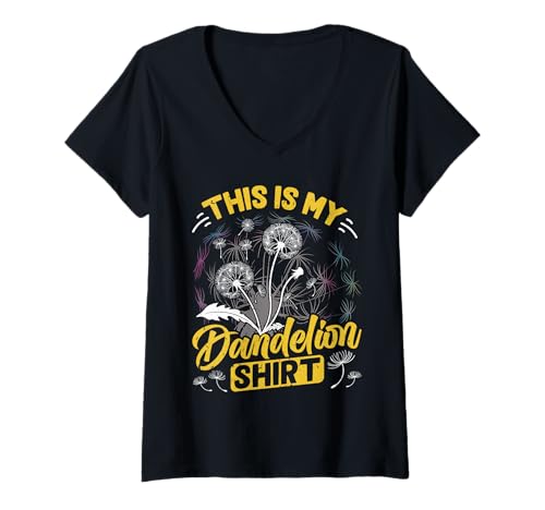 Damen Positivität THIS IS MY DANDELION SHIRT Gärtner Pusteblume T-Shirt mit V-Ausschnitt Damen Positivität THIS IS MY DANDELION SHIRT Gärtner Pusteblume T-Shirt mit V-Ausschnitt von Pusteblume Geschenk Löwenzahn Shirt Positivität