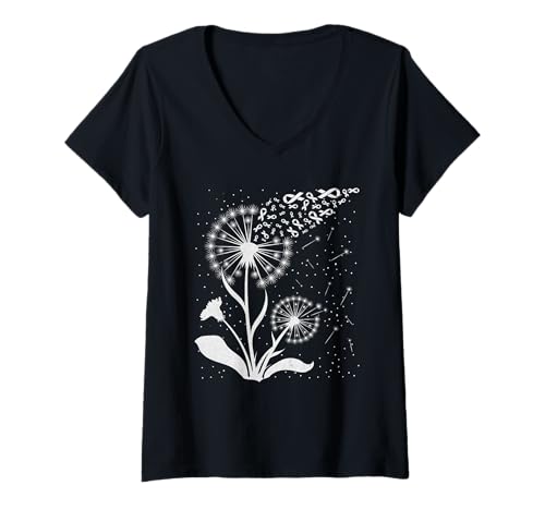 Damen Pusteblumen Liebhaber Gärtner LÖWENZAHN Lustiges Pusteblume T-Shirt mit V-Ausschnitt Damen Pusteblumen Liebhaber Gärtner LÖWENZAHN Lustiges Pusteblume T-Shirt mit V-Ausschnitt von Pusteblume Geschenk Löwenzahn Shirt Positivität