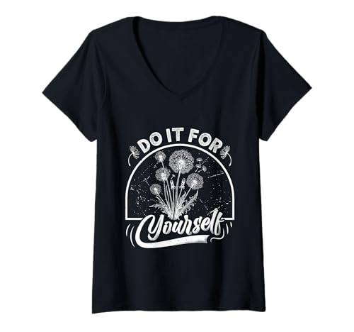 Damen Selbstrespekt DO IT FOR YOUR SELF Löwenzahn Pusteblume T-Shirt mit V-Ausschnitt Damen Selbstrespekt DO IT FOR YOUR SELF Löwenzahn Pusteblume T-Shirt mit V-Ausschnitt von Pusteblume Geschenk Löwenzahn Shirt Positivität