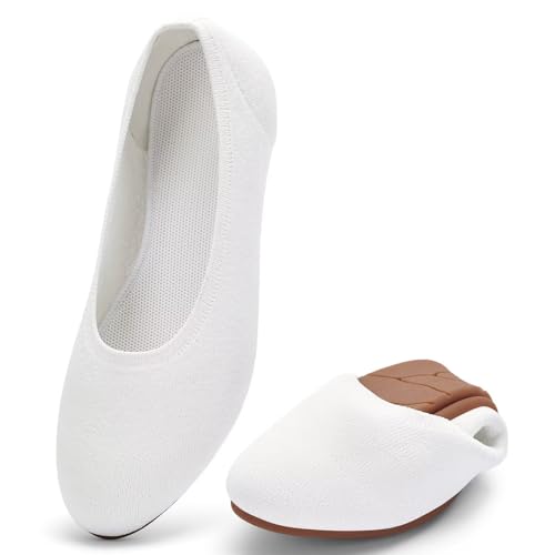 Puxowe Damen Ballerina Runde Zehe Stricken Flache Schuhe Komfort Weich Slip On Ballerina Walking Flats Schuhe für Frauen Niedriger Keil Lässig 40 EU White Puxowe Damen Ballerina Runde Zehe Stricken Flache Schuhe Komfort Weich Slip On Ballerina Walking Flats Schuhe für Frauen Niedriger Keil Lässig 40 EU White von Puxowe