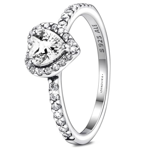 Ringe Frauen Damen Ring Promise Ring Verlobungsring Ring Damen Ring Silber 925 Damen Weiß Heart Eheringe Silber Ringe 925 Frauen-54(17.2) von Puzemle