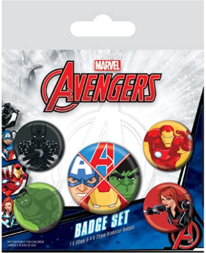 Marvel Avengers (Avengers Assemble) 5-teiliges Button-Abzeichen-Set, Zinn von Pyramid International