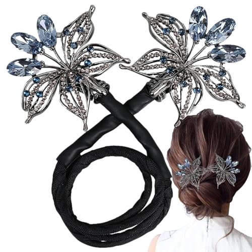 Pzuryhg Dutt Maker für langes Haar | Strass Haarspange Dutt Shaper - Bun Twist Tie Makers, Blume Mode Haarnadel für Frauen Mädchen Dicke/Dünne Haarschmuck von Pzuryhg