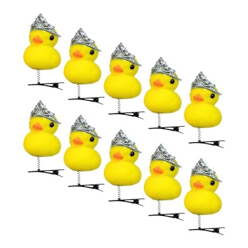 Pzuryhg Lustige Enten-Haarnadeln, Plüsch-Haarspangen, Entenhaarnadeln, gelbe Entchen-Haarspange, Cartoon-Haarschmuck für Kinder von Pzuryhg