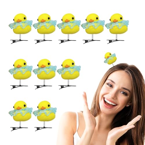 Pzuryhg Lustige Enten-Haarnadeln | Enten-Plüsch-Haarspangen, Haarnadeln, Cartoon-Haarschmuck, gelbe Entchen-Haarspange für Kinder, Frauen von Pzuryhg