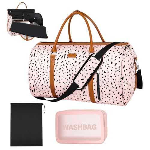 Pzuryhg Umwandelbare Handgepäcktasche – Reisetasche, wandelbare Reise-Kleidertaschen, Handgepäcktasche für Damen, 2-in-1-Koffer, Anzug, Reisetaschen, rose, Refer to description, Unisex von Pzuryhg