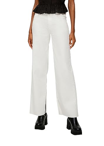 Q/S by s.Oliver Damen Jeans-Hose, Catie Slim Wide Leg White 36 von s.Oliver