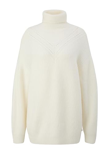 Q/S by s.Oliver Damen Pullover aus Wollmix, Loose Fit White, M von s.Oliver