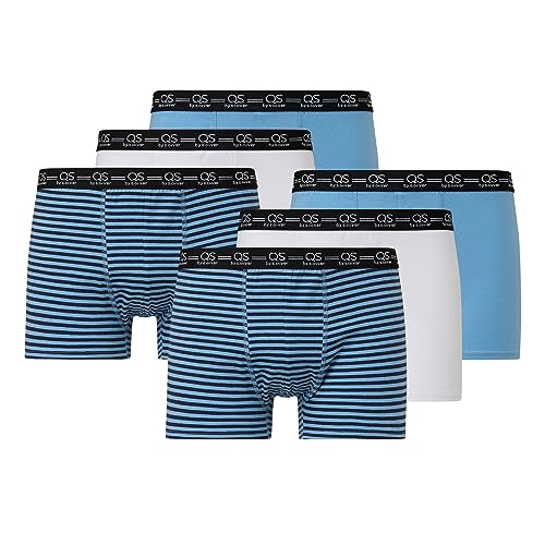 QS by s.Oliver Herren Boxershorts | Blau/Gestreift/Weiß | Gr. L | 6 Stück von Q/S by s.Oliver