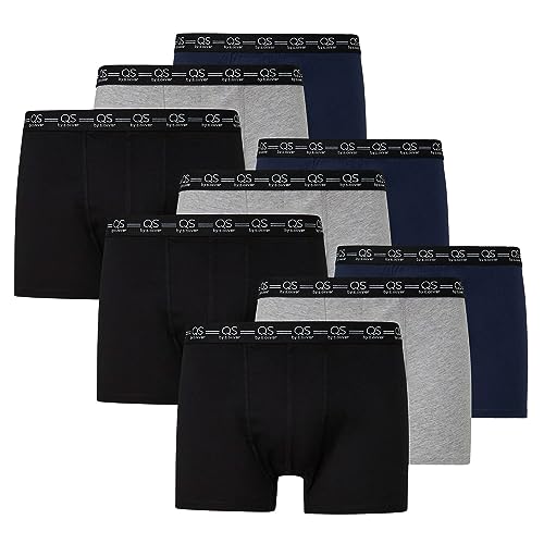 QS by s.Oliver Herren Boxershorts | Schwarz/Navy/Grau | Gr. M | 9er Pack von Q/S by s.Oliver